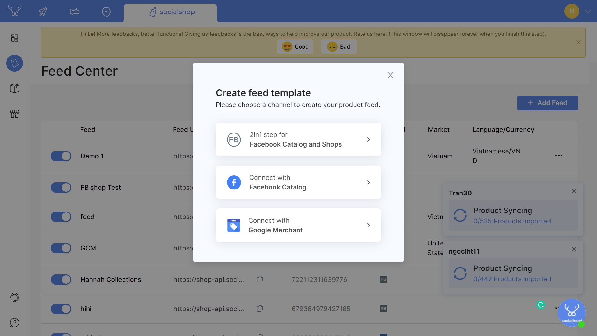 1 step create Facebook Shop without leaving the app