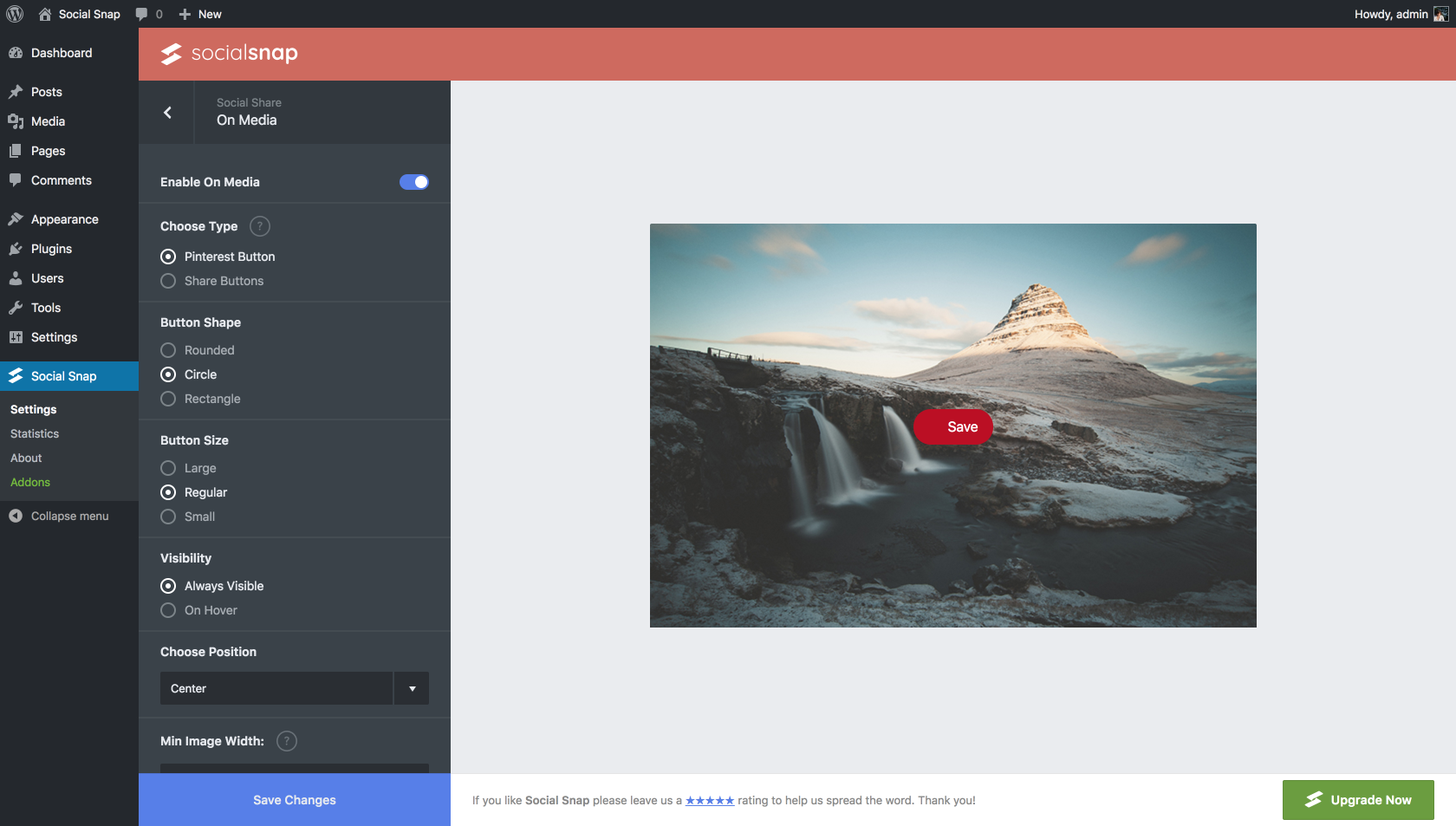 Social Snap Copy Link Modal