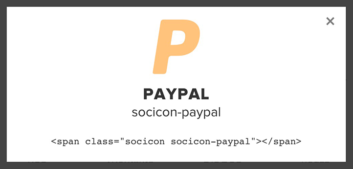 Looking to display a PayPal payment link on your site? Use Socicon to display a PayPal icon for quick identification.