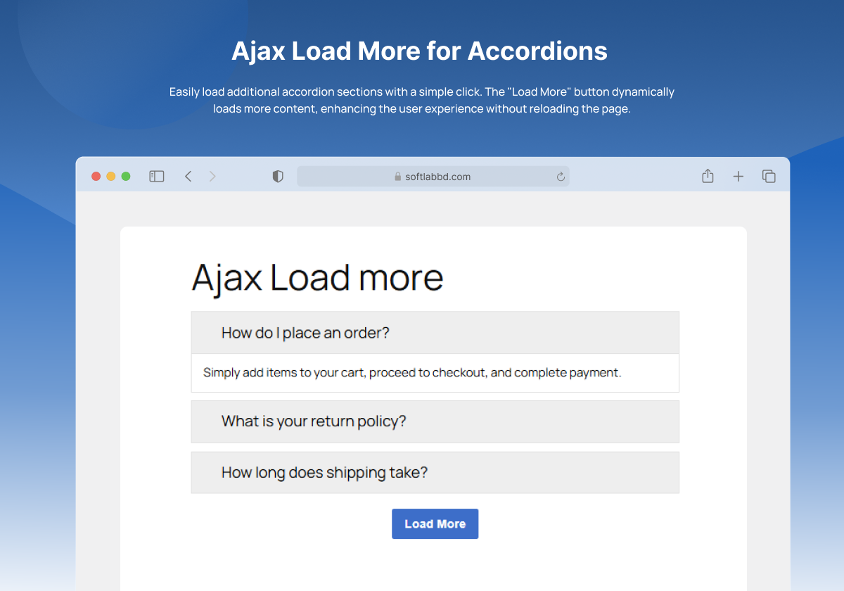 **Accordion Groups:** Manage and organize multiple accordion sets.