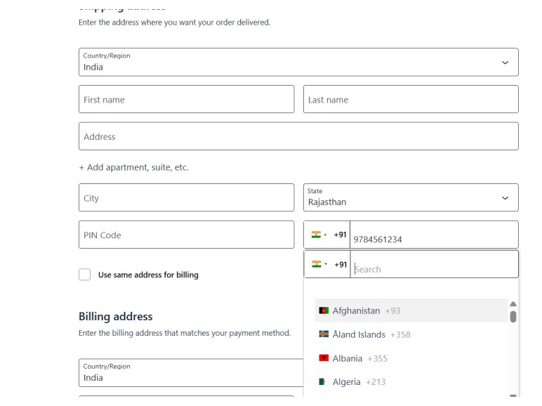 Phone input field with country flag dropdown for WooCommerce