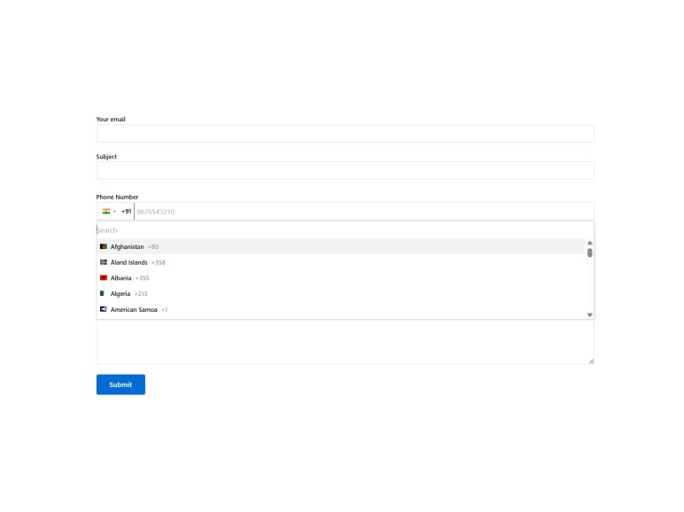 Phone input field with country flag dropdown for Contact Form 7