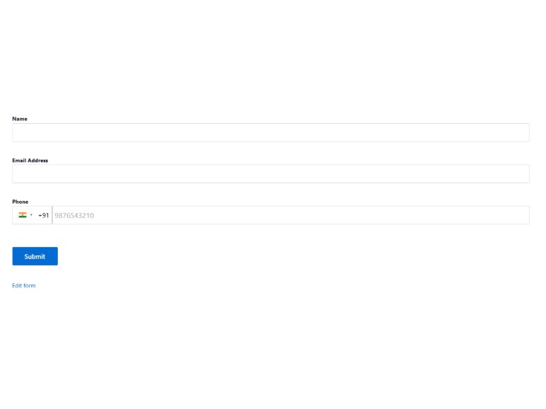 Phone input field with country flag dropdown for Forminator
