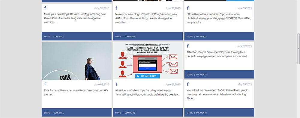 Posts from Facebook page / profile showing on a website