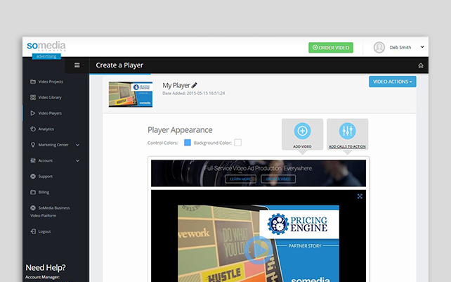 Upload any video to create your customized VidWrx video player.