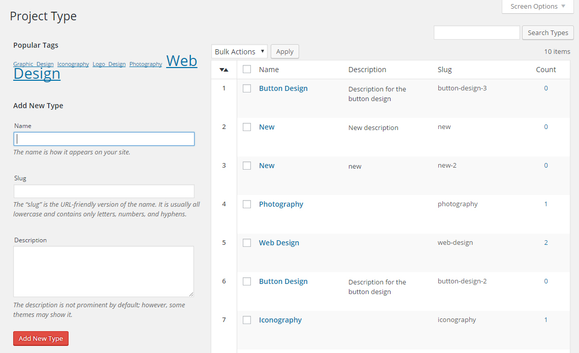 Sortable Taxonomies