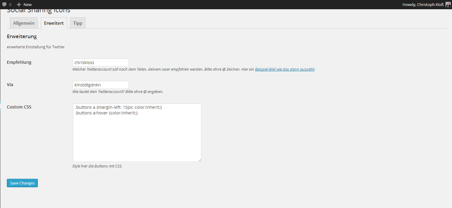 Plugin Option page