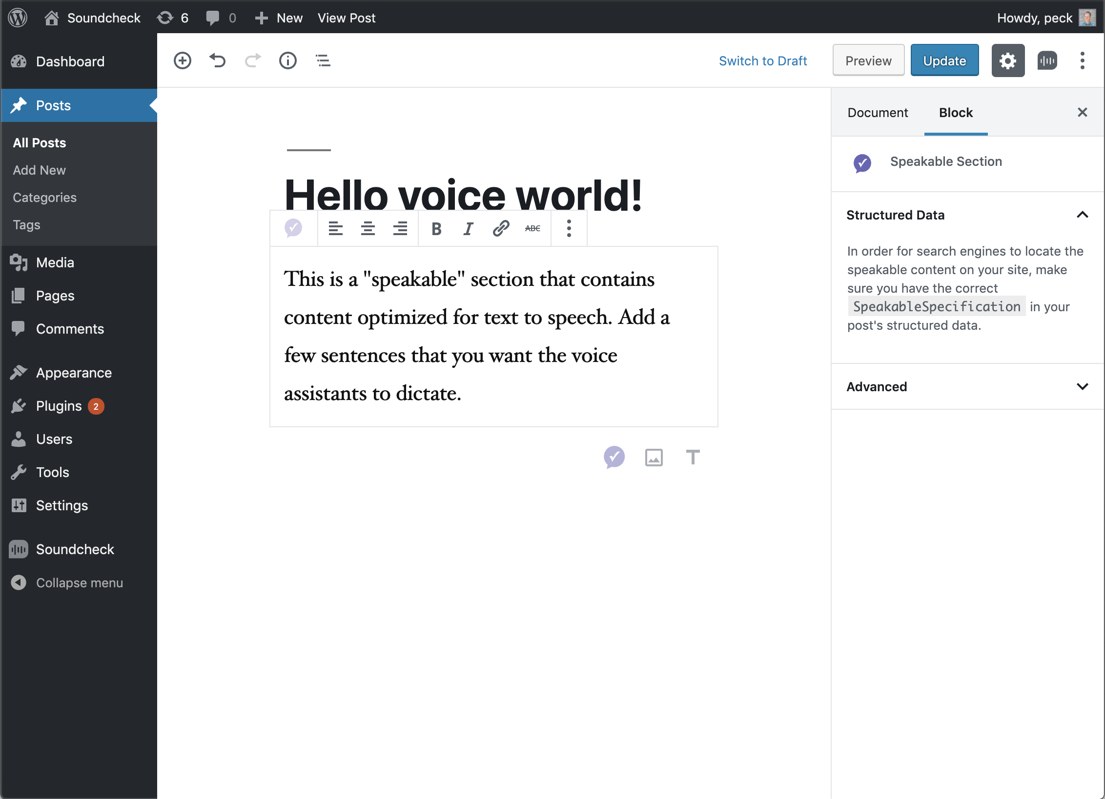 Type the text content that you would like the digital assistant to read.