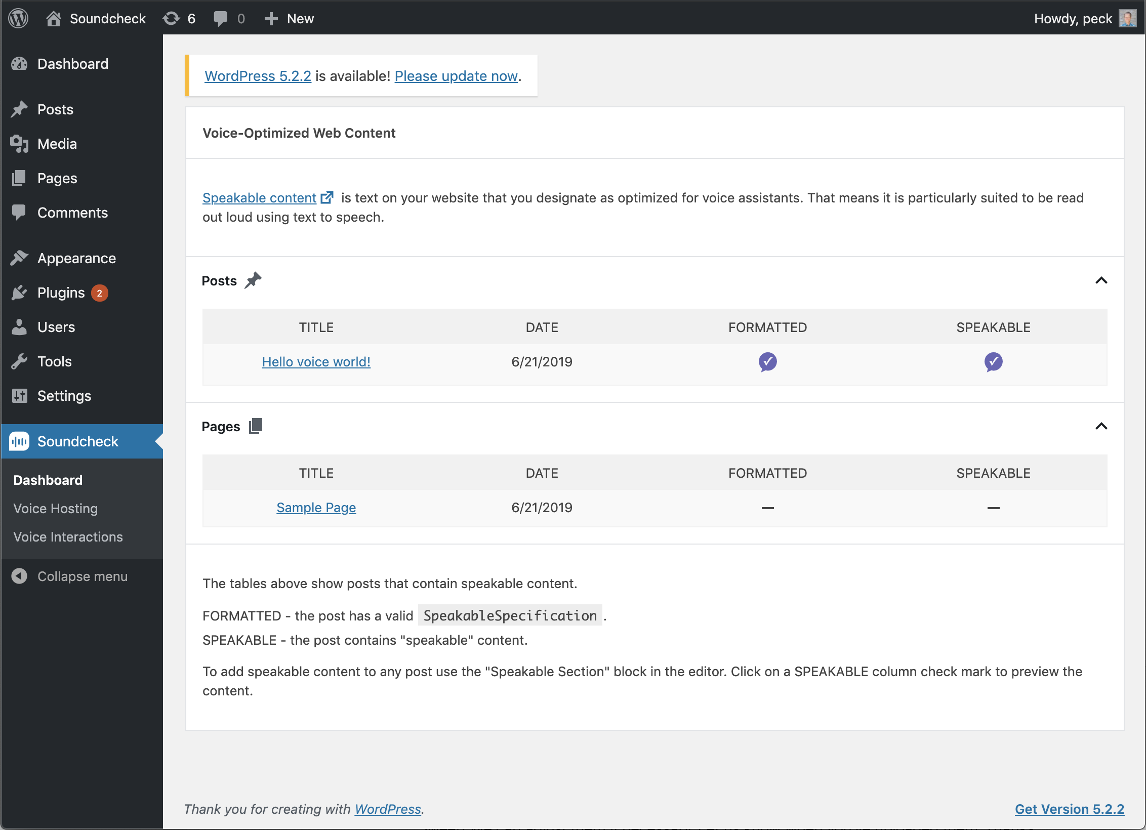 Automatically check to make sure the speakable content is valid.