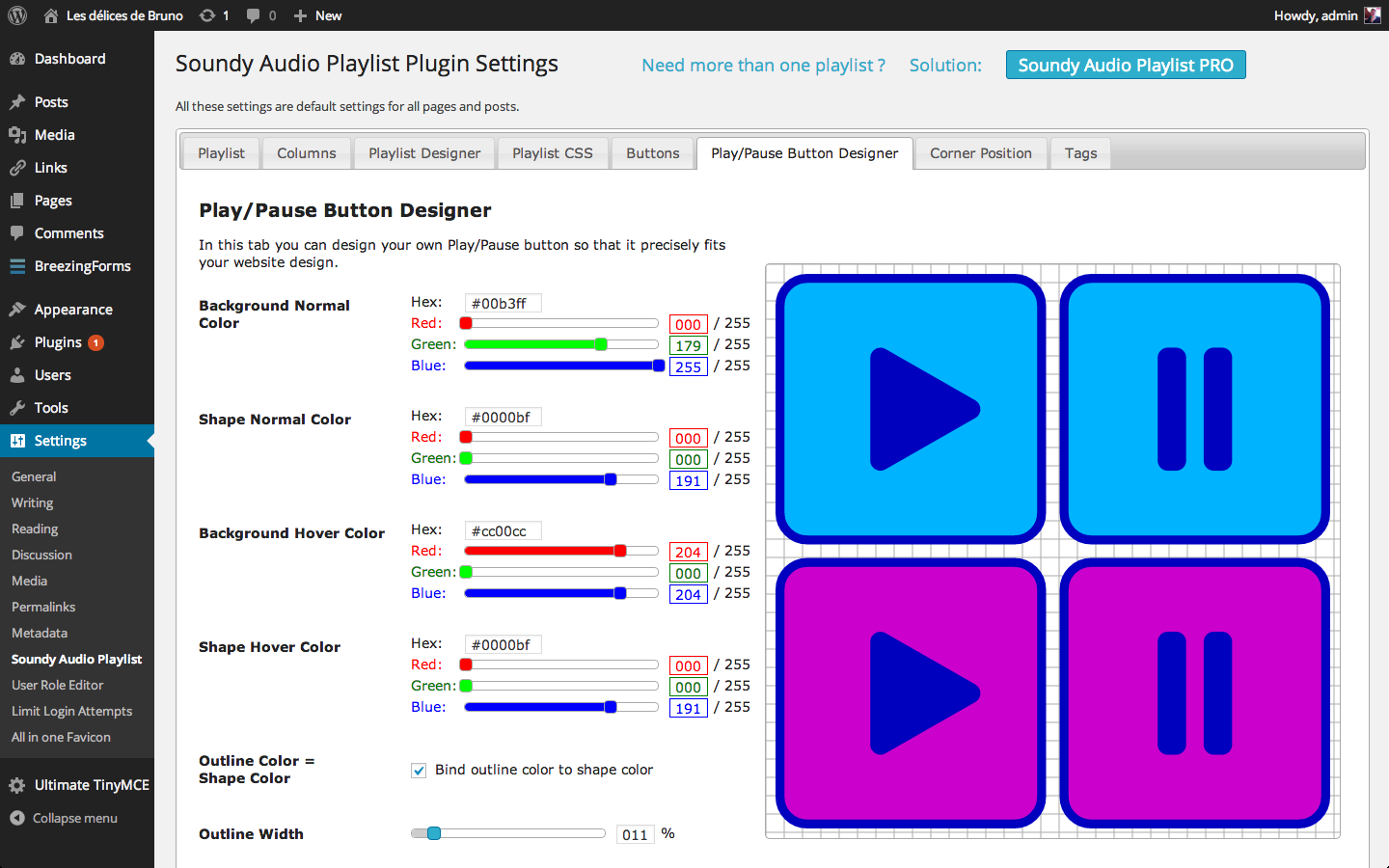 **Play/Pause Button Designer**