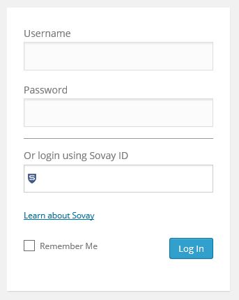 Users can login with their SovayID in place of a traditional username and password