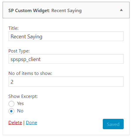 Widget Options