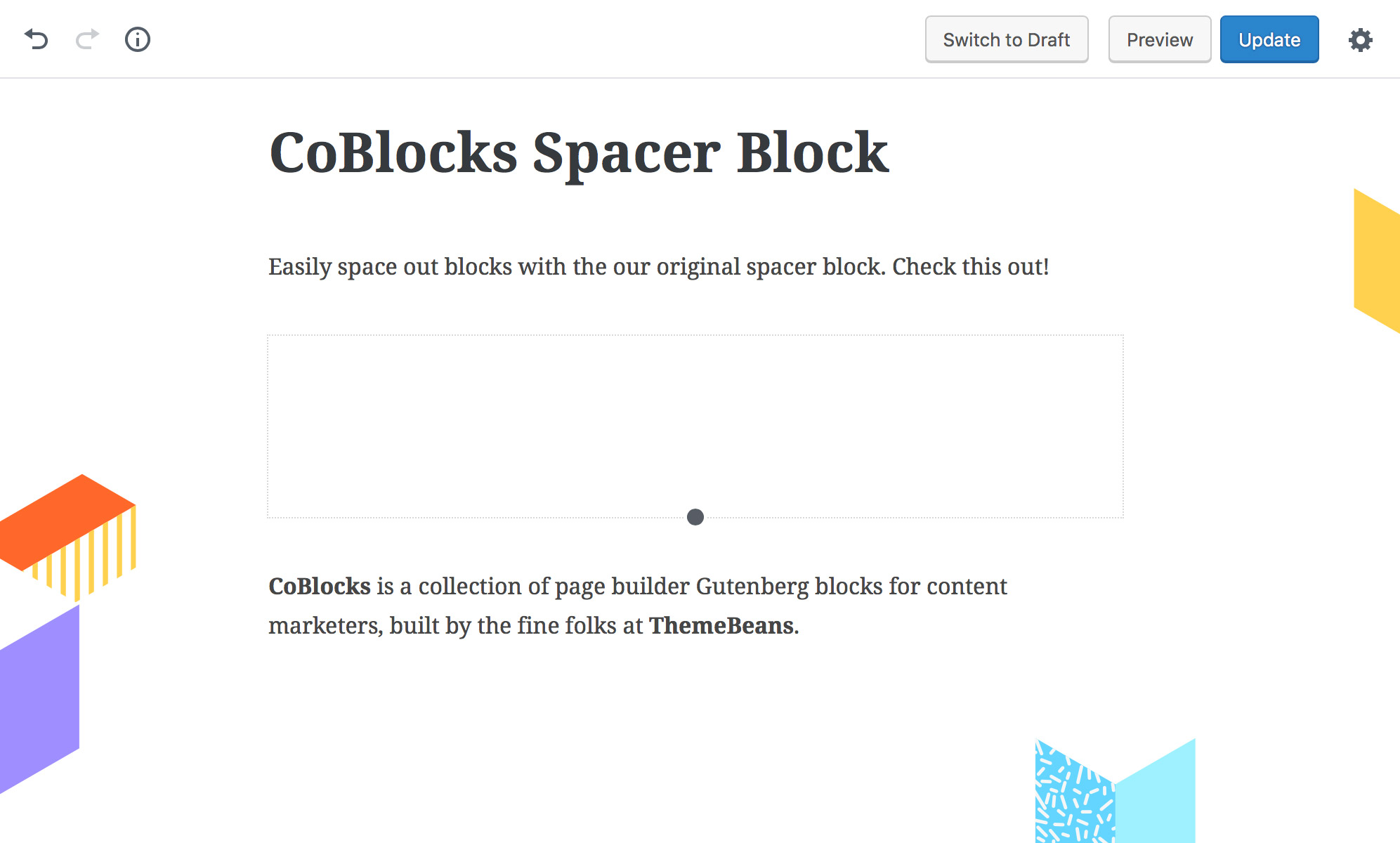 Spacer block: Easily space out content