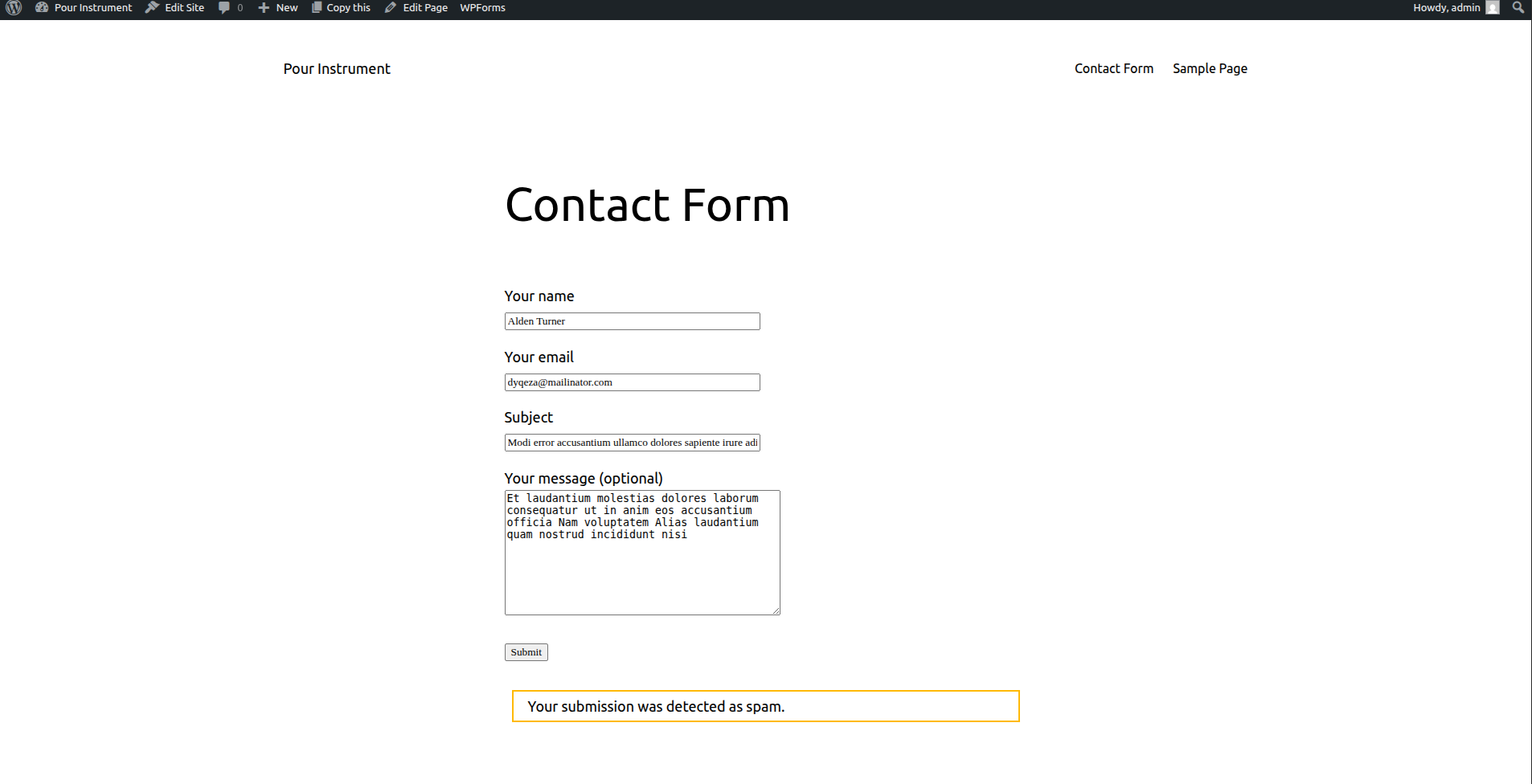 Contact Form 7 - Spam detection in Contact Form 7 submissions