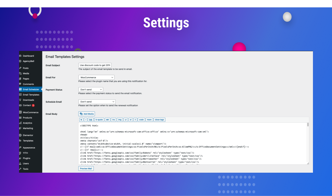 Template Settings