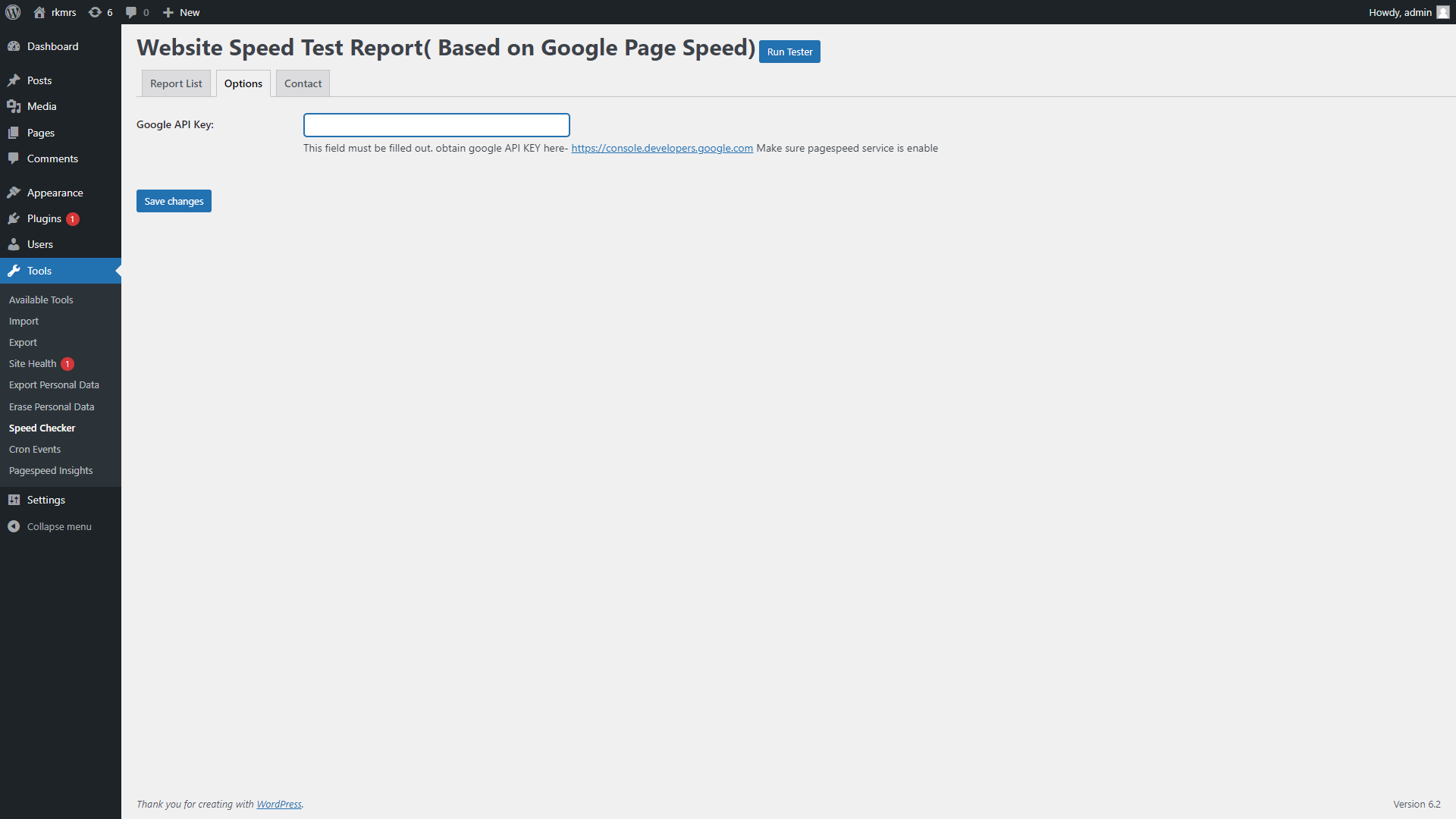 Configure Google API key