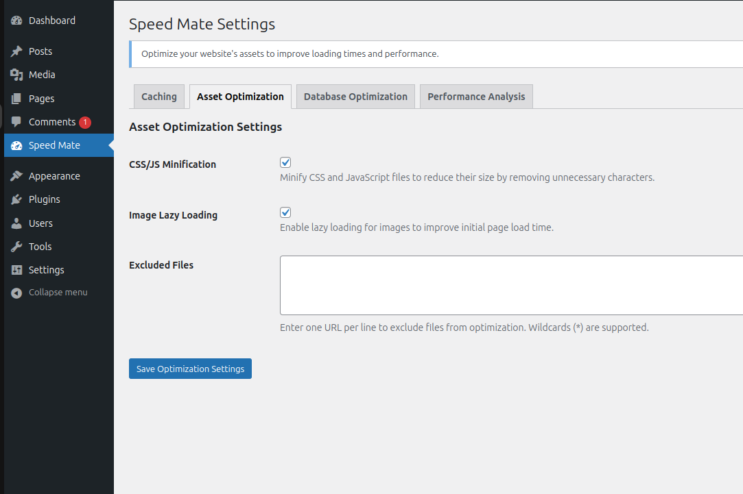**Asset Optimization:** Optimize CSS, JavaScript, and HTML files to improve load times.