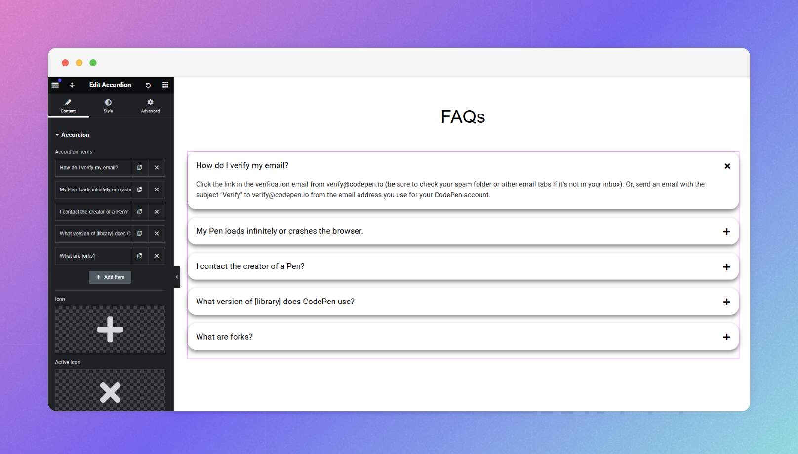 Integration Widget