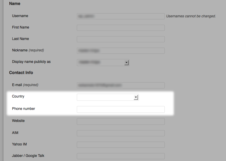 User profile