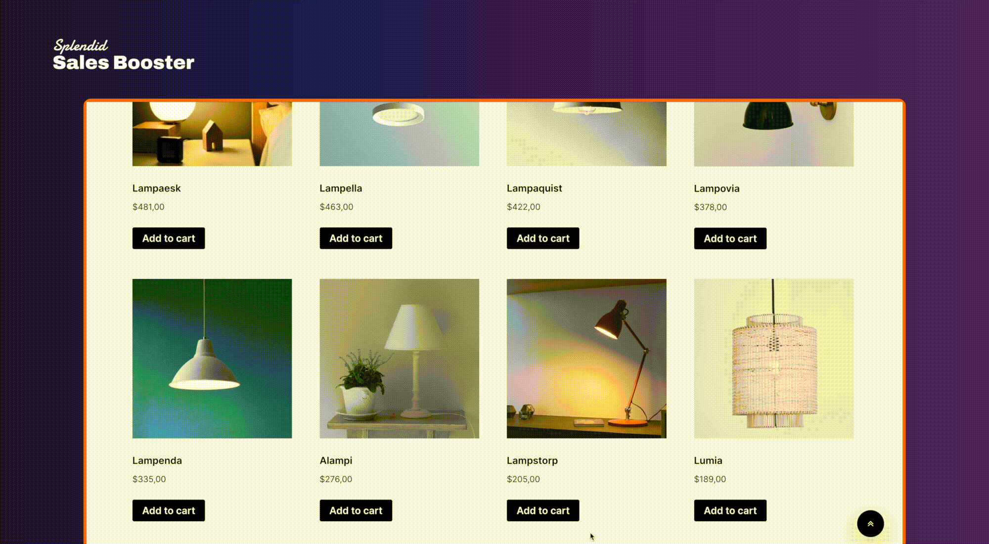 Example of adding a product to the cart on a shop page (cross-sells drawer module).