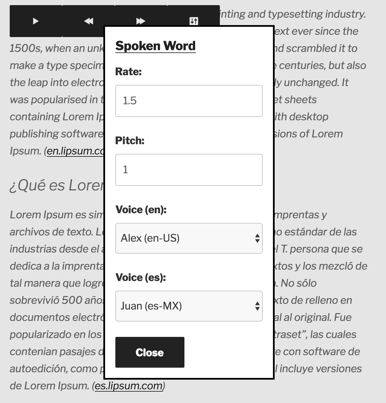 Change the rate, pitch, and voices used in speech.