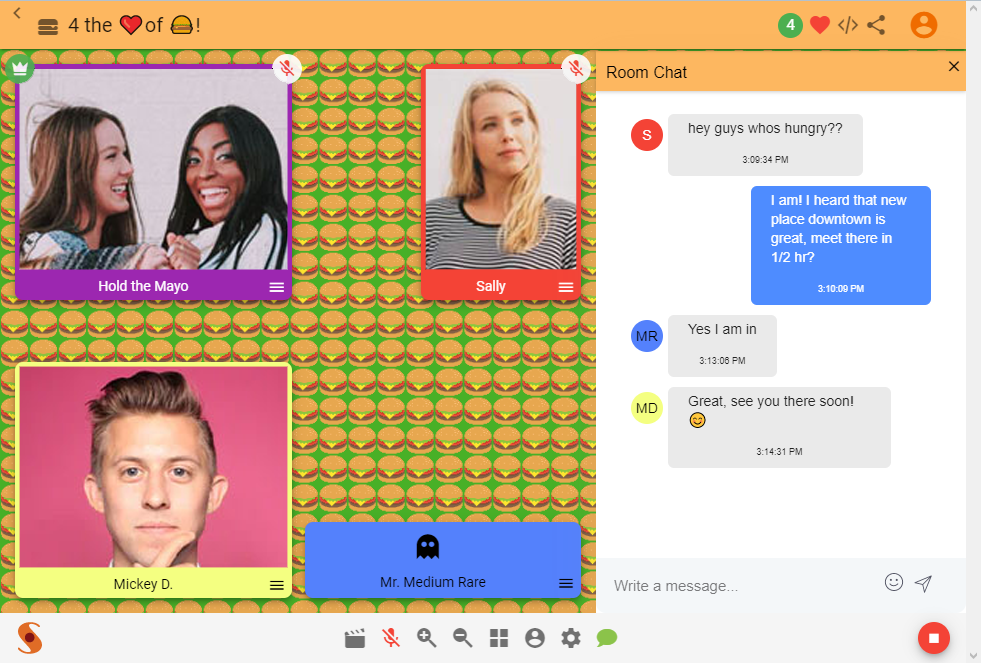 Free and easy video, audio, and text chat for live group interaction