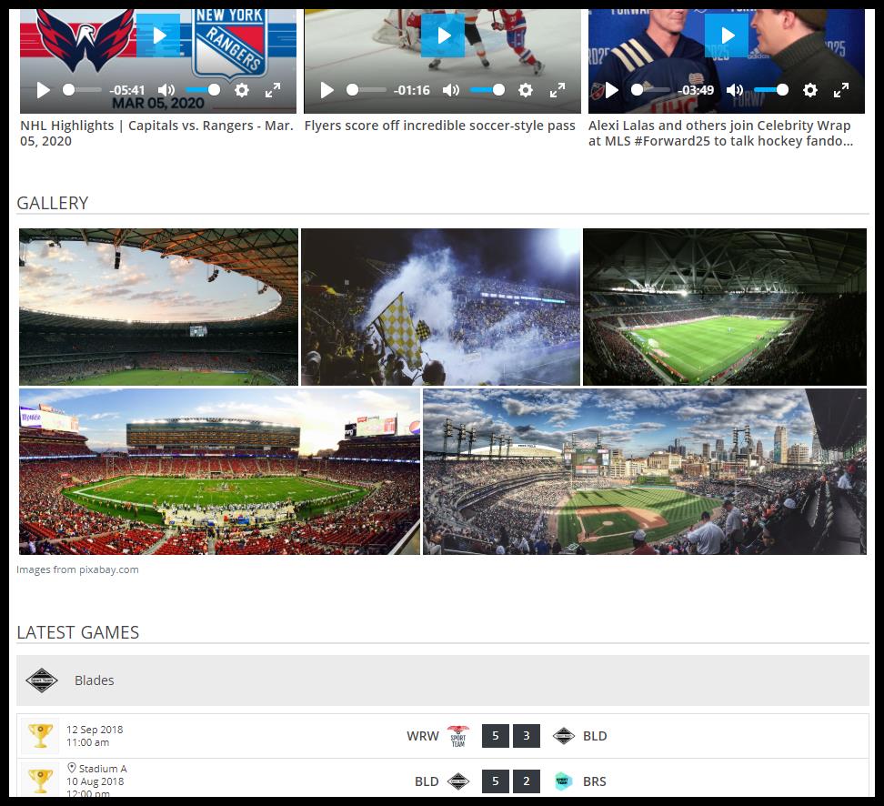 Tournament edit page