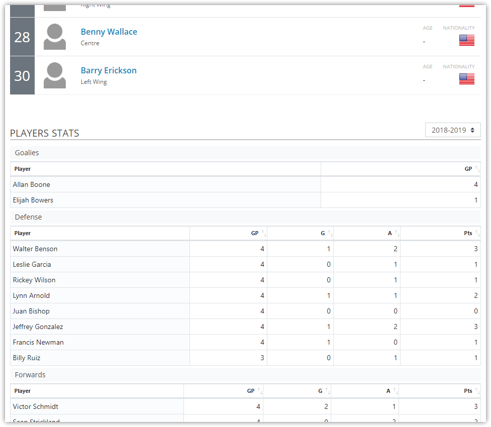 Players Statistics Configurator