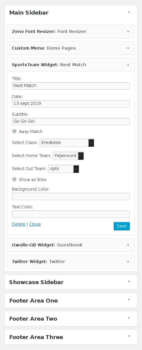 Backend of the widget, select teams and other metadata.