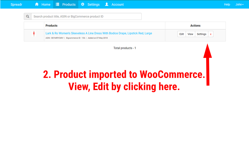 Product Imported