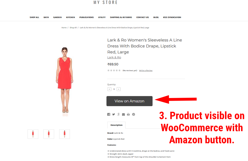 Product Displayed on WooCommerce store