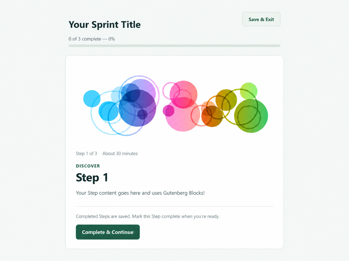 Guide participants through one Step at a time using the distraction-free Sprint Runner.
