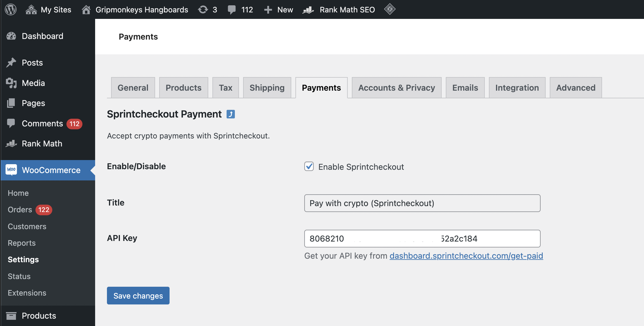 Sprintcheckout hosted payment page