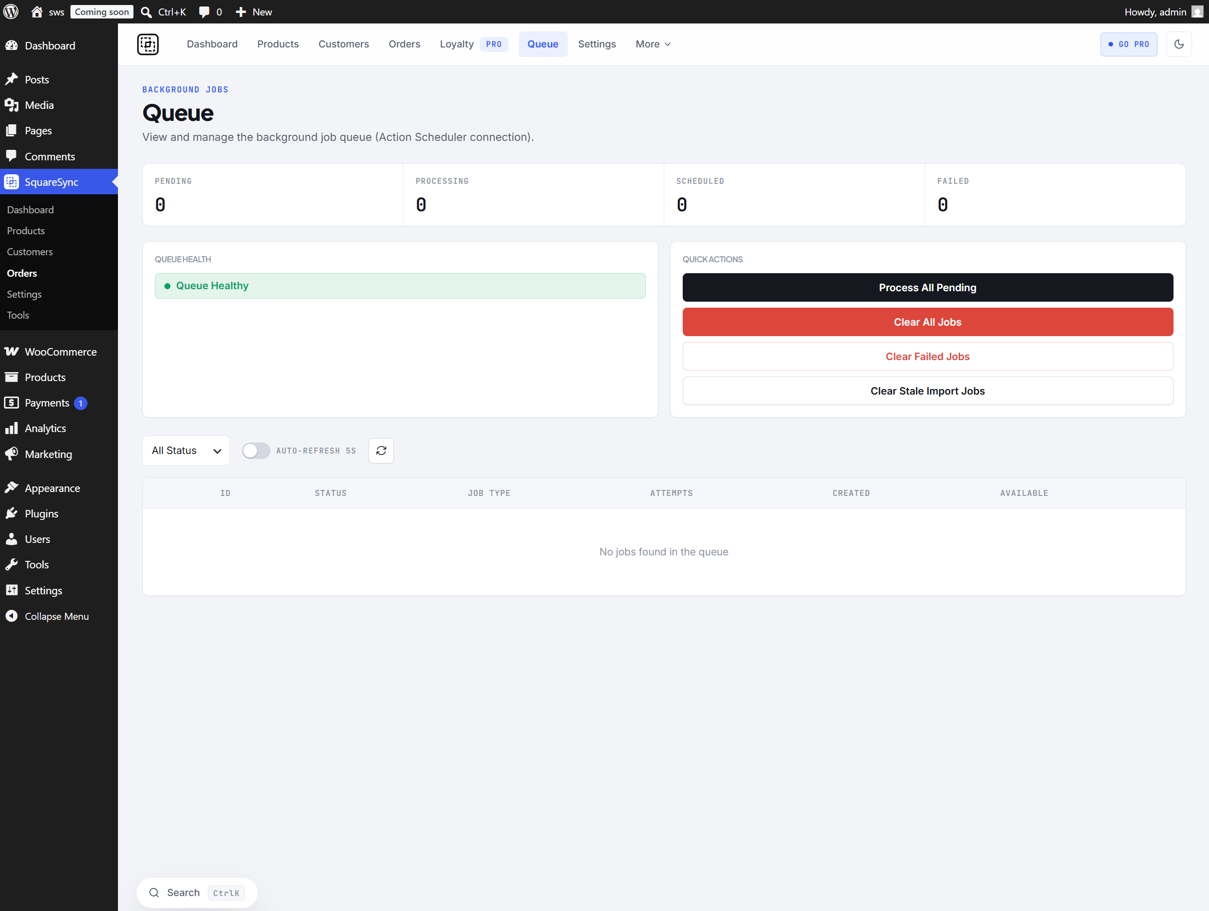 Background jobs queue — watch imports and syncs process with live progress
