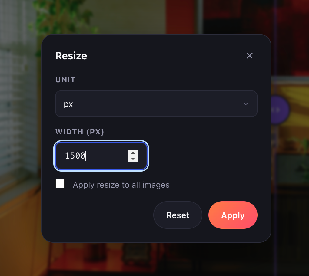 The resize control.