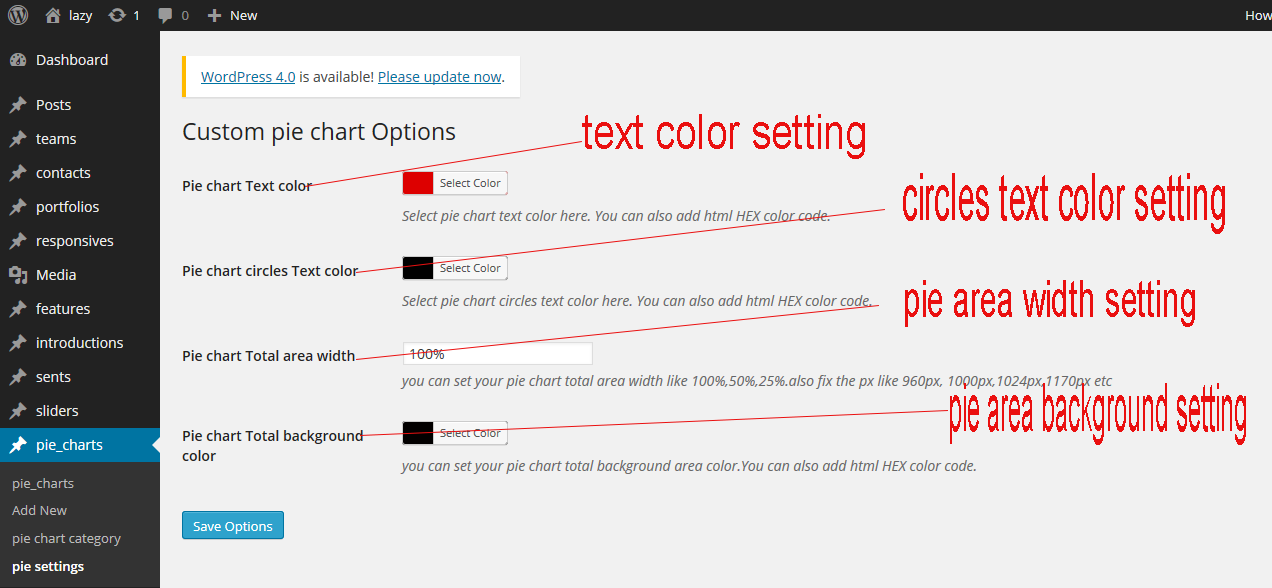 This is a "pie charts" setting