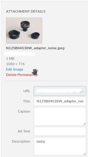 Description field in the attachment details