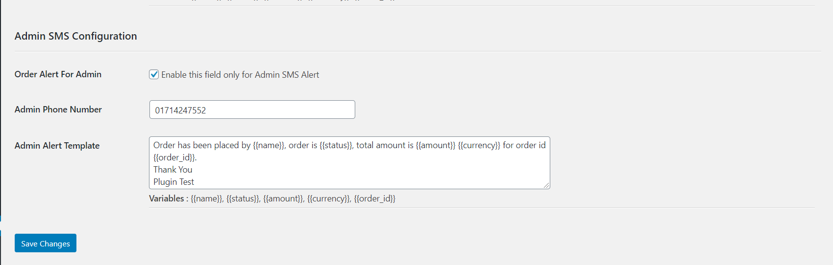 Plugin configure page 3.