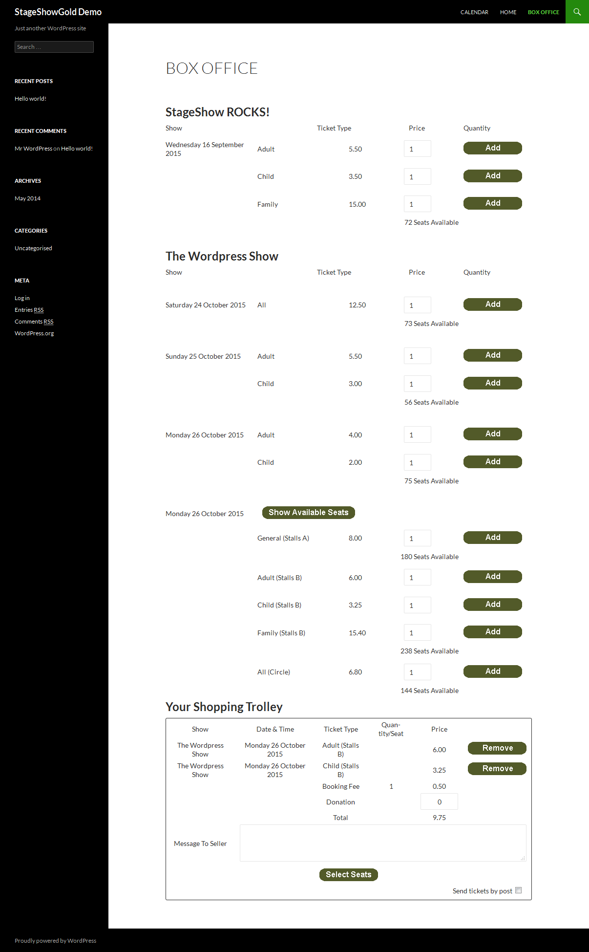 Screenshot 8: Ticket Types and Prices Setup