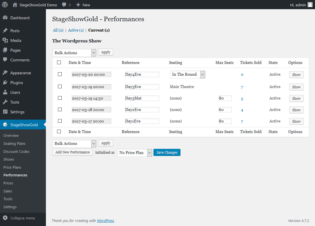 Screenshot 16: Shows Box Office Page