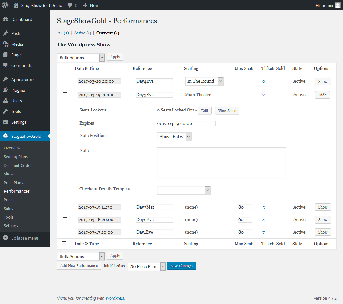 Screenshot 17: Calendar View Page