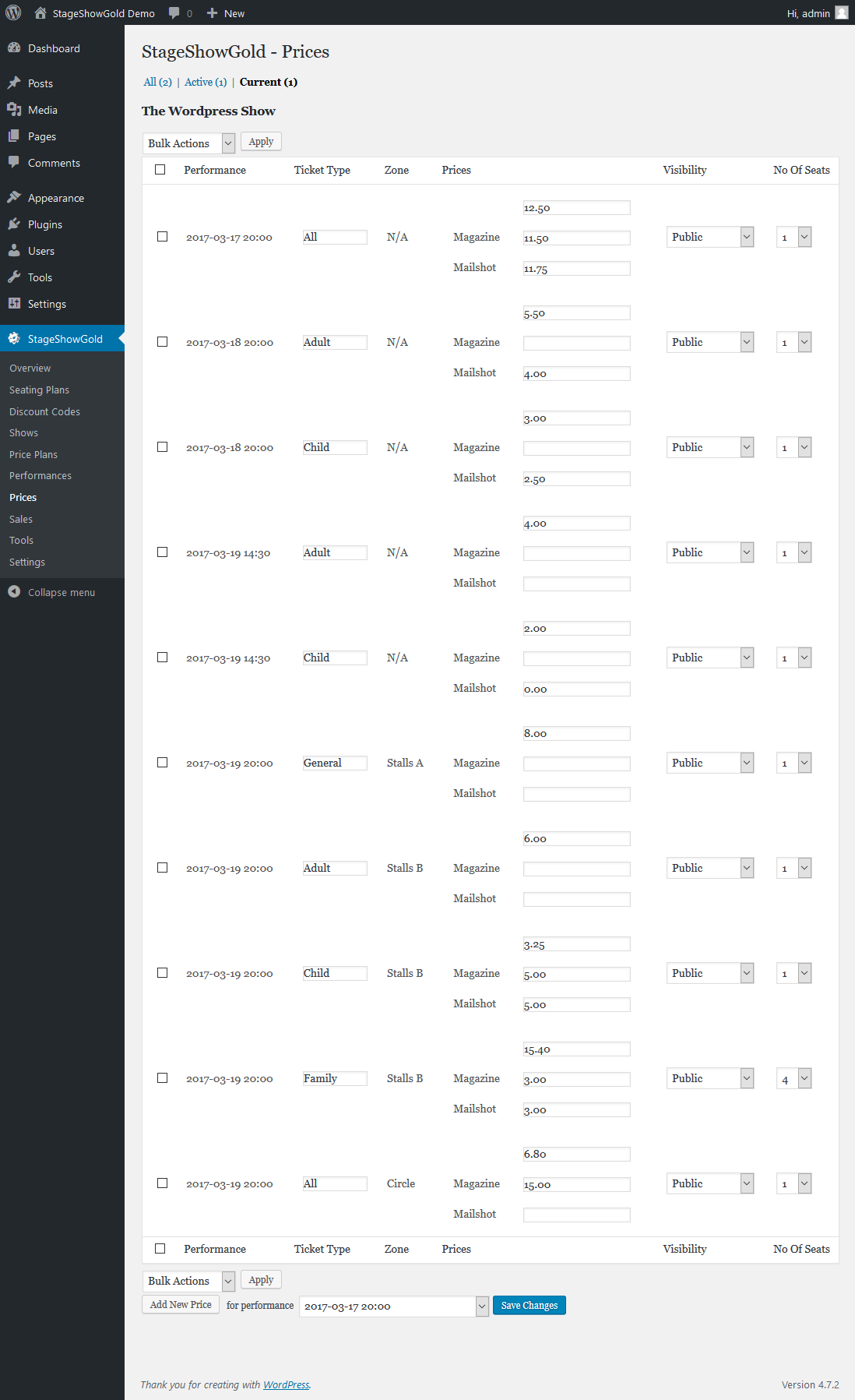 Screenshot 18: Select Seats Page