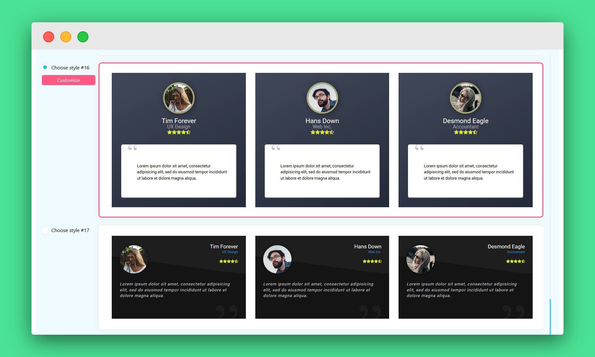 More awesome templates are available with the Pro version