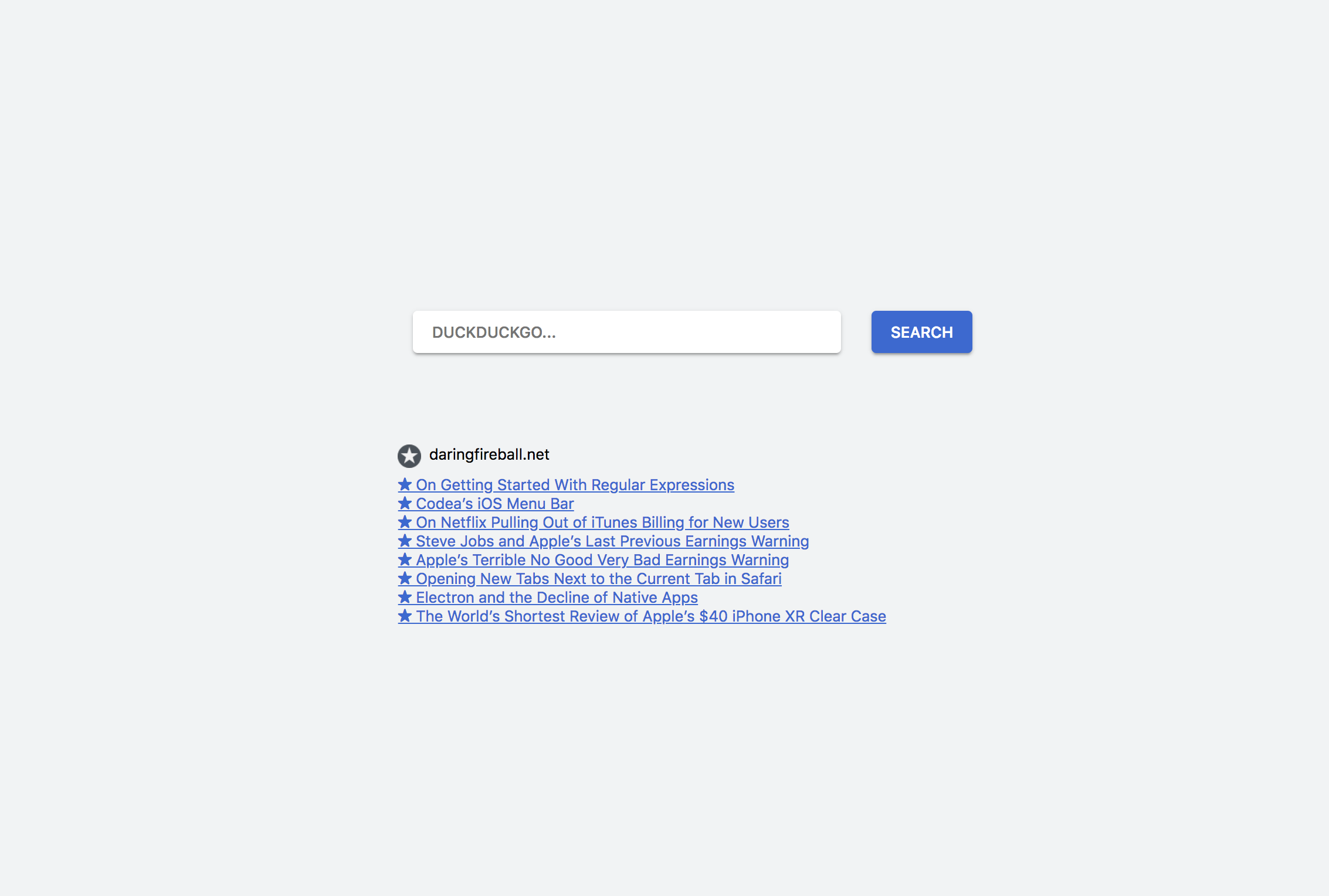An example startpage