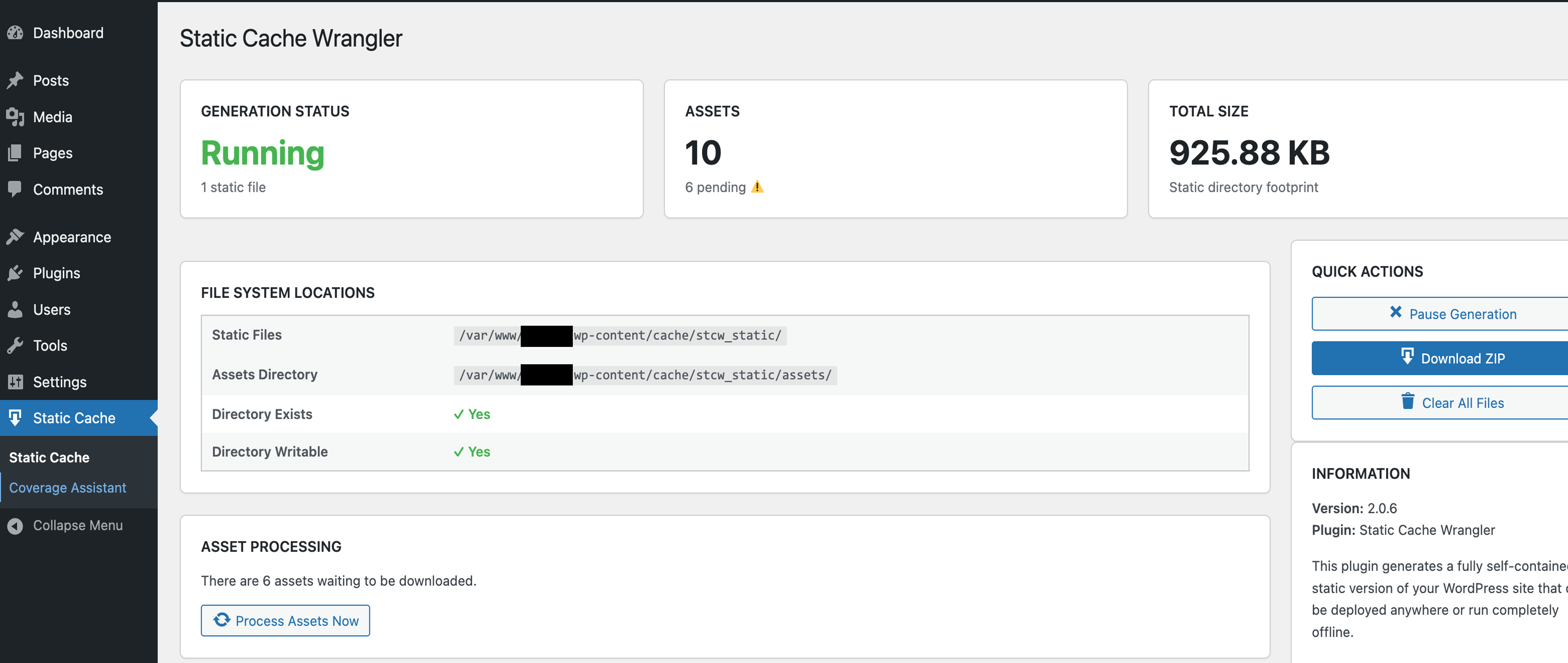 Background asset queue with progress indicator