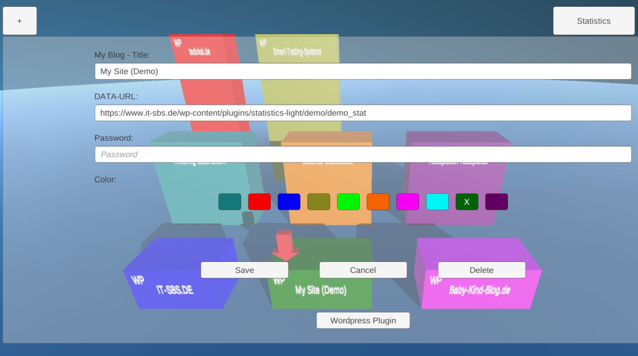 Statistics Light config dialog.