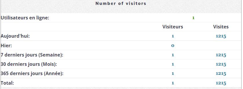 Widget Number of visitors - display