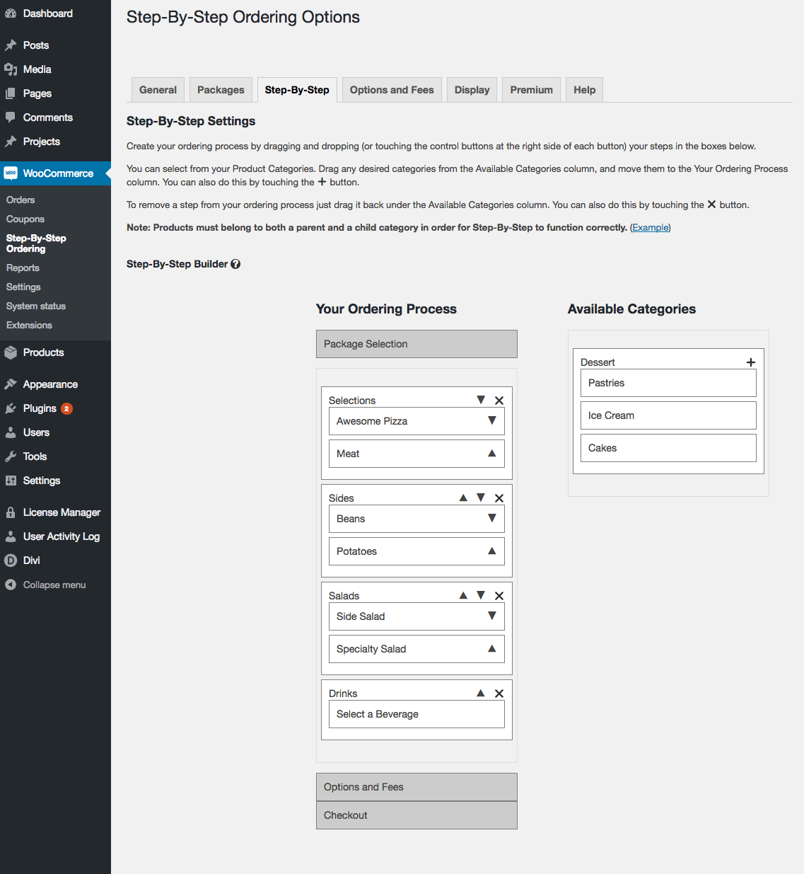 Customize your ordering process with an intuitive drag-and-drop interface.