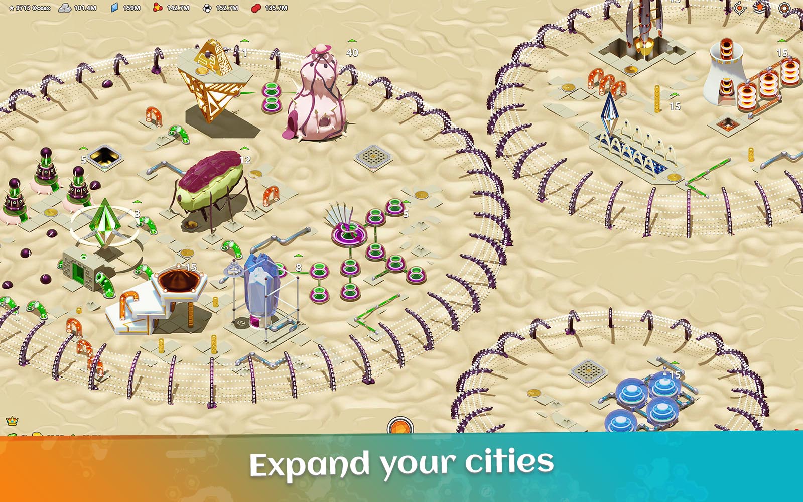 Create and upgrade buildings, gather and trade resources, recruit units, ships and more