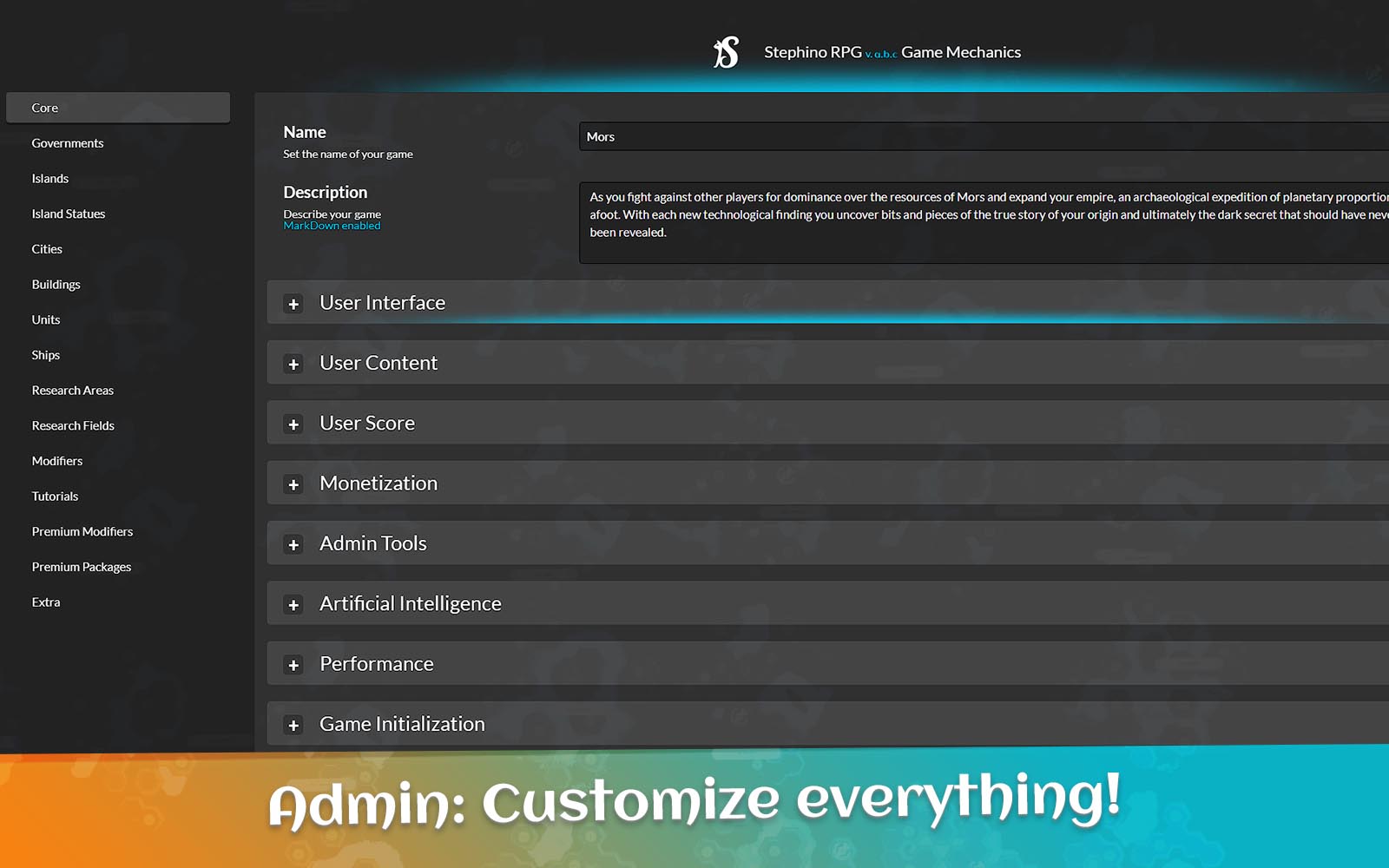 Customize all game objects and even monetize your game with PayPal micro-transactions (PRO)!